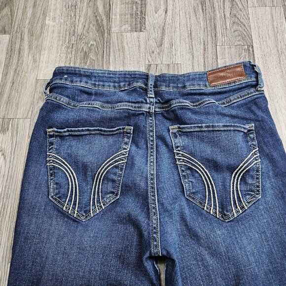 Hollister Jeans Womens 9R Blue High Rise Super Skinny Distressed Raw Hem - Picture 3 of 12